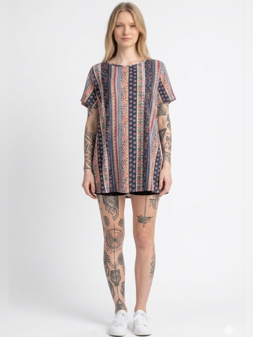Promises Promises Boho Floral Stripe Blouse L/XL